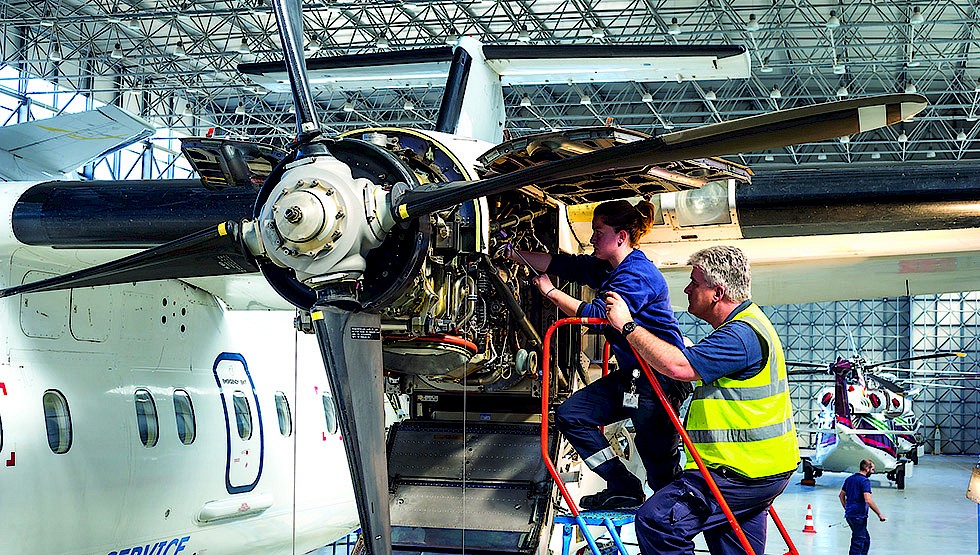 Aircraft maintenance work being carried out by Medavia.