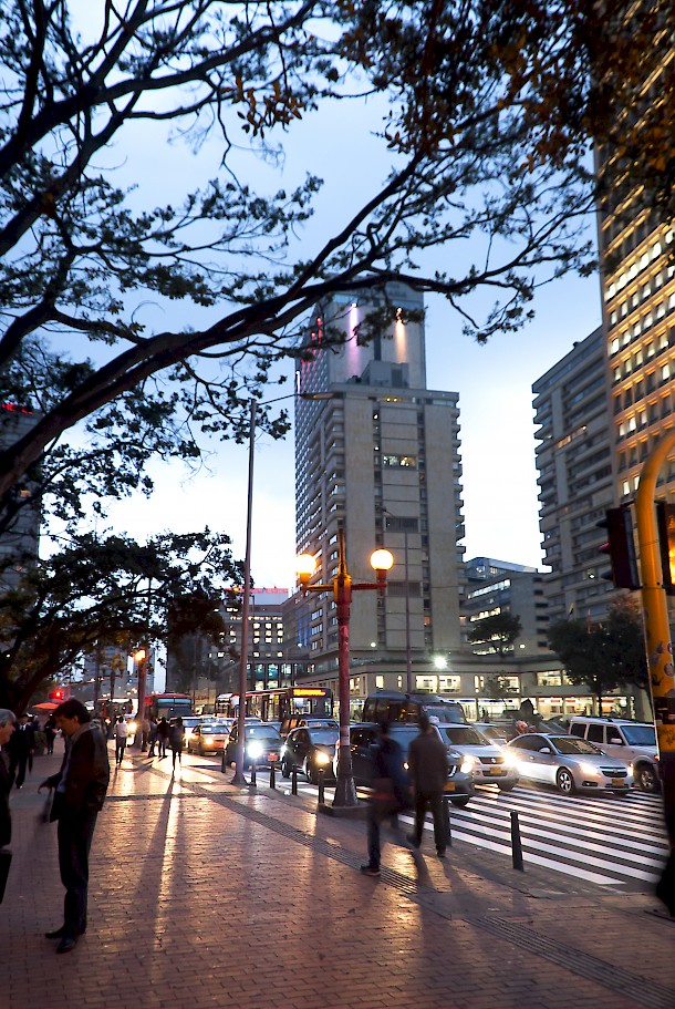 Bogota’s bustling city center. Photo: Bogota District Tourism Institute