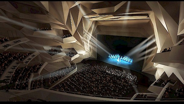 The planned Grand Theater of Rabat. Photo: Bouregreg Valley Development Agency