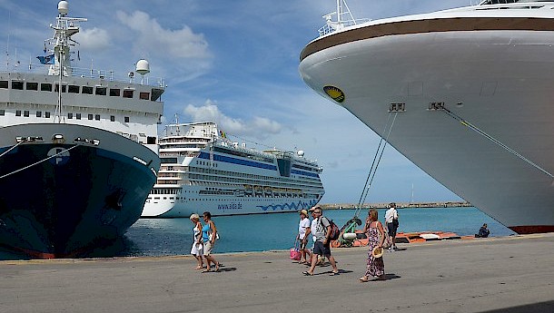 All cruise vessels and 90 percent of the goods coming into Barbados do so through the seaport. Photo: Barbados Port Inc