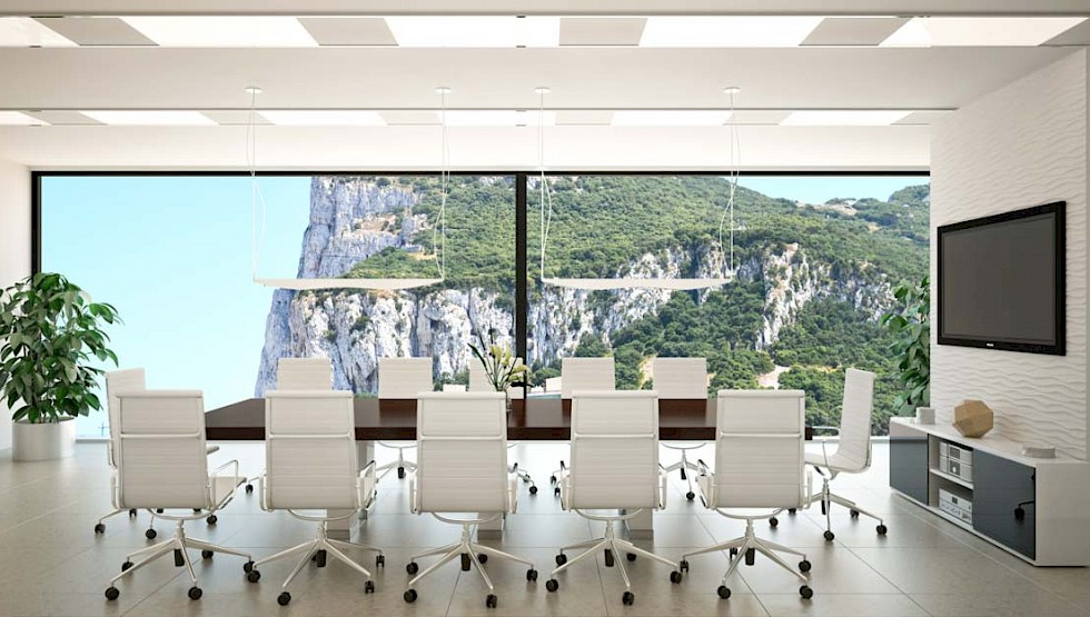 The Fairhomes boardroom in the World Trade Center Gibraltar. Photo: World Trade Center