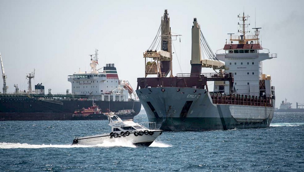 Emily C docking at Gibraltar